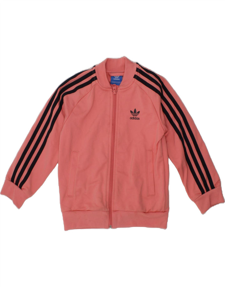 ADIDAS Girls Tracksuit Top Jacket 4-5 Years Pink Polyester Vintage Adidas and Second-Hand Adidas from Messina Hembry 