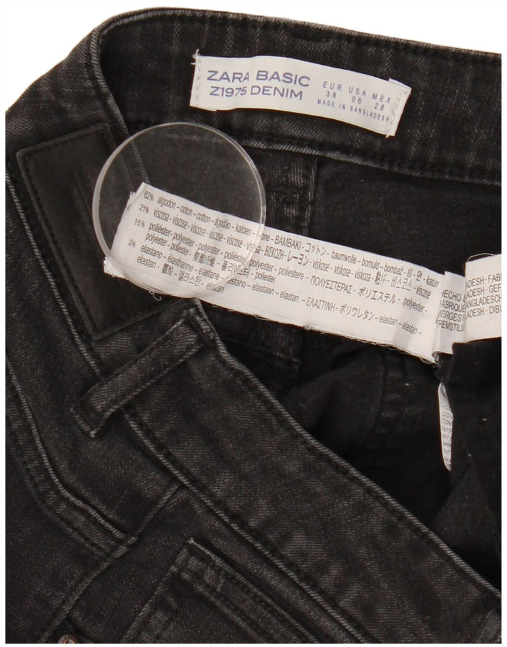 Blugi skinny dama ZARA EU 38 Mici W28 L26 Bumbac Negru