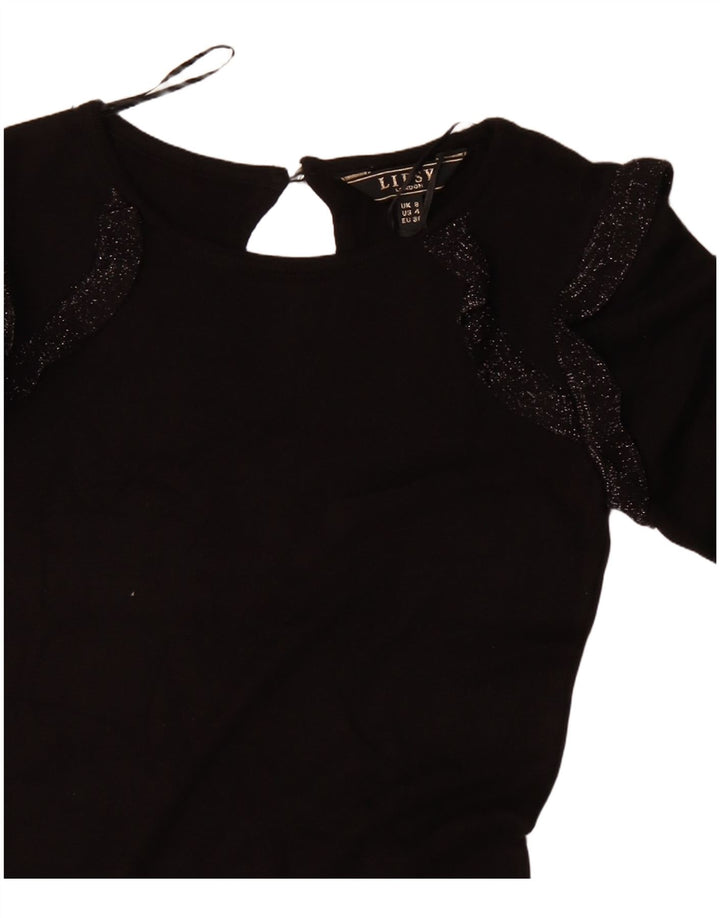 LIPSY Rochie Jumper pentru Femei UK 8 Small Black Viscose