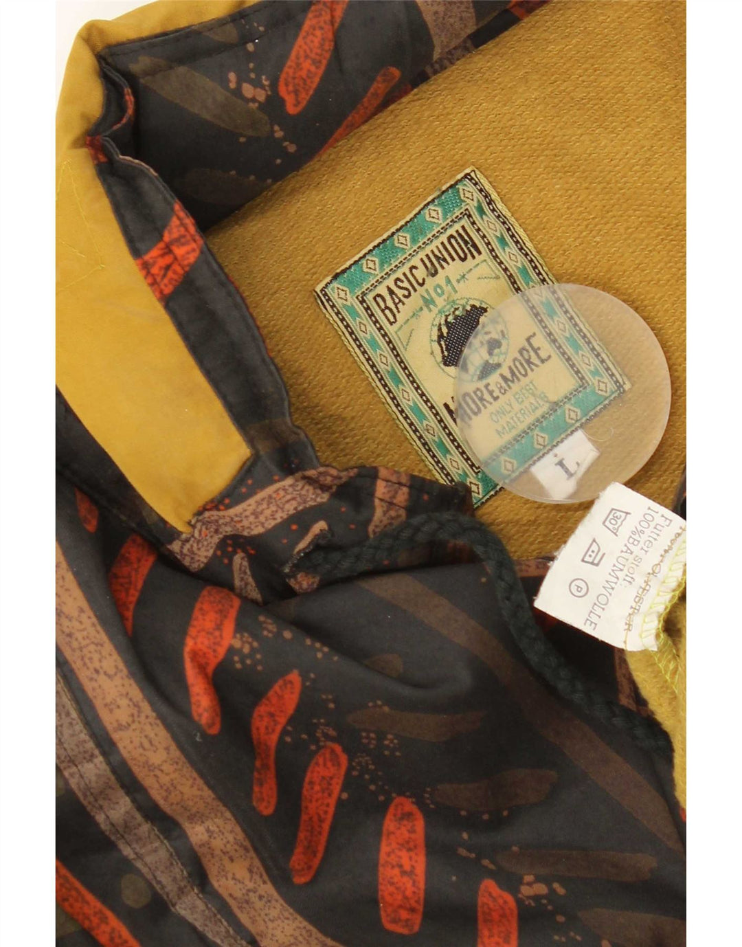 Jachetă Anorak cu glugă vintage pentru bărbați UK 40 mare, multicoloră, geometrică