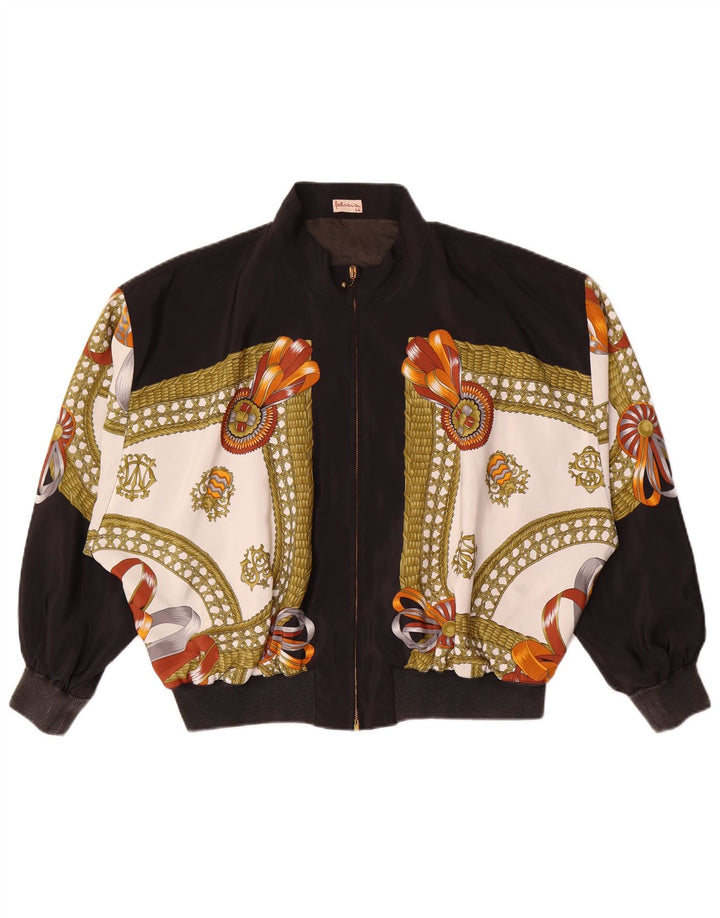 Felicia Jachetă bomber supradimensionată pentru femei cu model abstract EU 44 XL negru