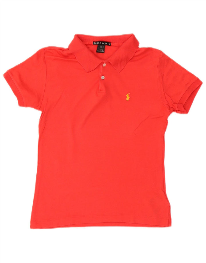 Polo Ralph Lauren pentru femei UK 10 mic bumbac roșu