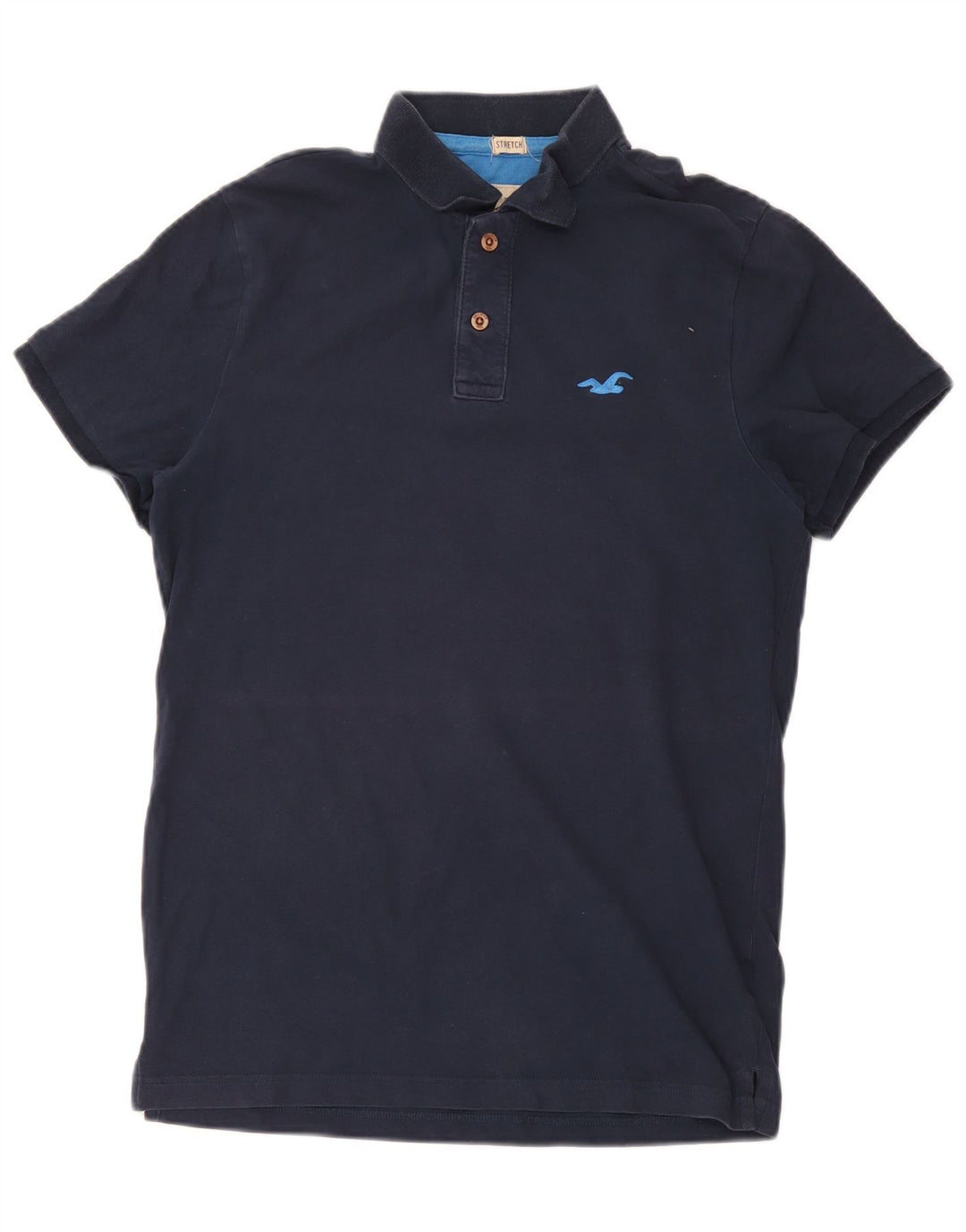 Cămașă polo Hollister pentru bărbați, bumbac, albastru bleumarin mediu