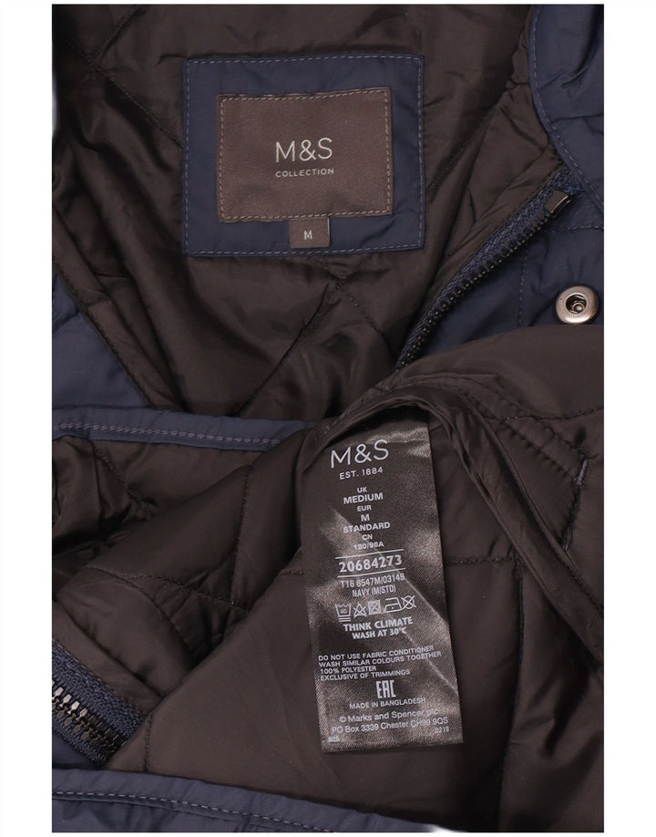 Jachetă matlasată pentru bărbați Marks & Spencer UK 38 Poliester mediu albastru bleumarin