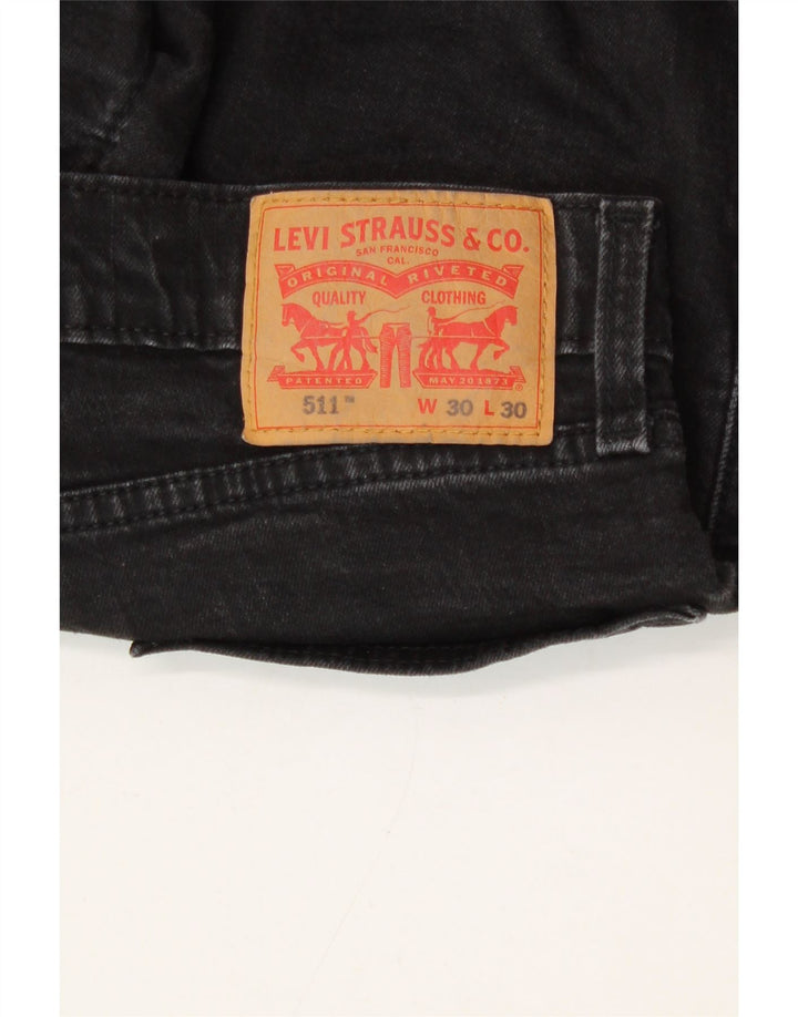 LEVI'S Womens 511 Slim Jeans W30 L30 Black Cotton Vintage Levi's and Second-Hand Levi's from Messina Hembry 