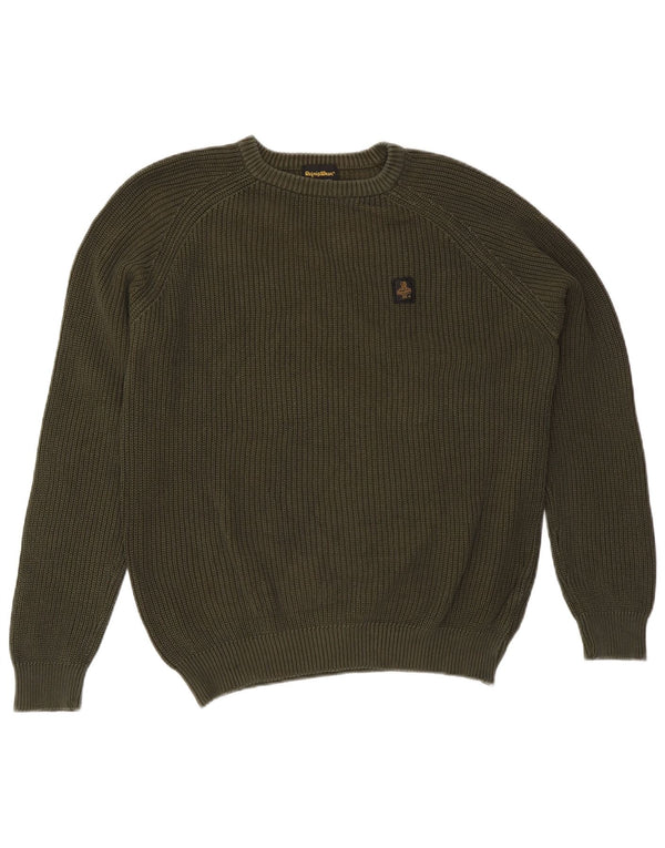 Refrigiwear Pulover pentru bărbați cu gât crew, bumbac kaki 2XL