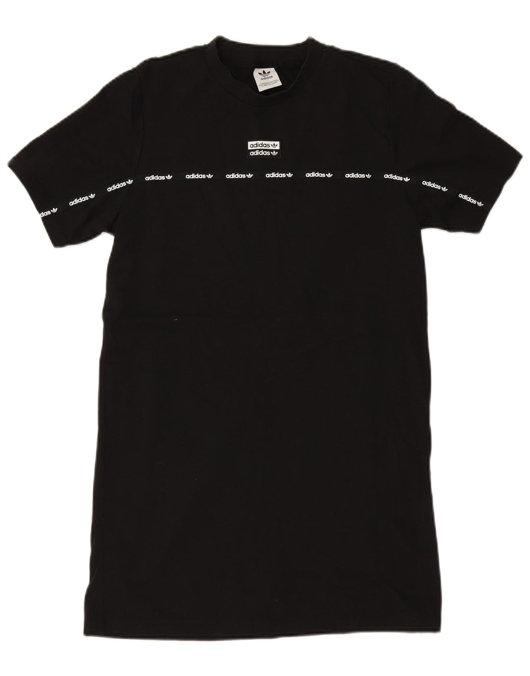 Rochie tricou grafic ADIDAS pentru femei UK 12 bumbac mediu negru