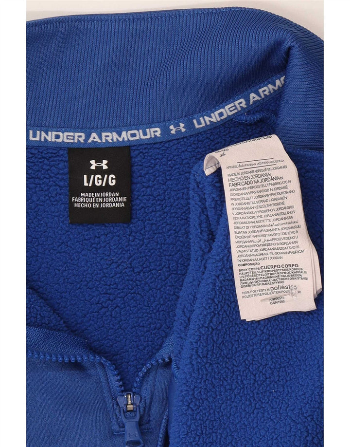 Pulover pentru bărbați Under Armour Crop Zip Gât, Poliester mare, albastru