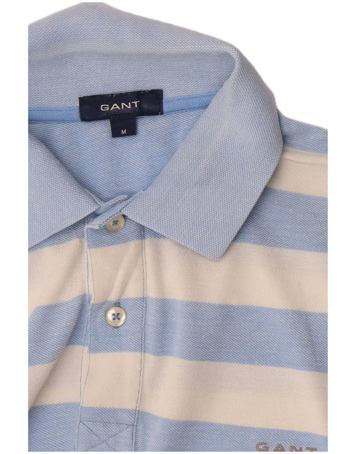 Tricou polo pentru bărbați Gant, albastru mediu cu dungi