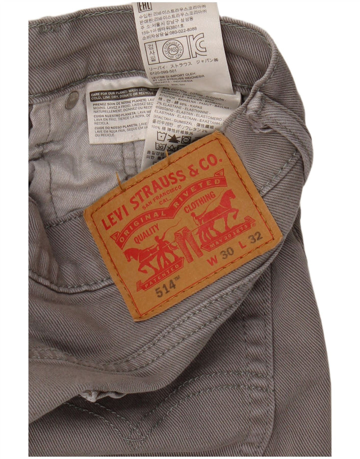 LEVI'S Mens 514 Straight Jeans W30 L29 Grey Cotton