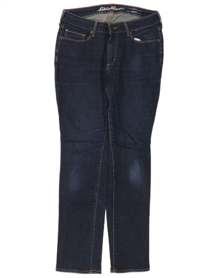 Blugi drepti pentru femei Eddie Bauer US 8 Medium W29 L29 Bumbac bleumarin
