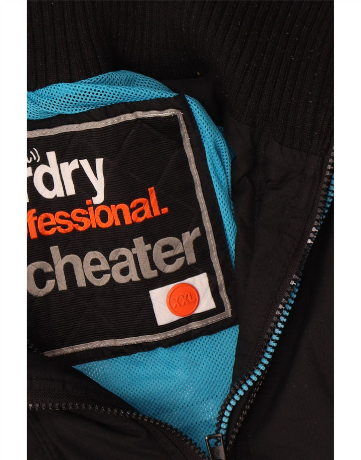 Jachetă Windbreaker cu grafică Superdry pentru bărbați UK 44 2XL Nylon negru