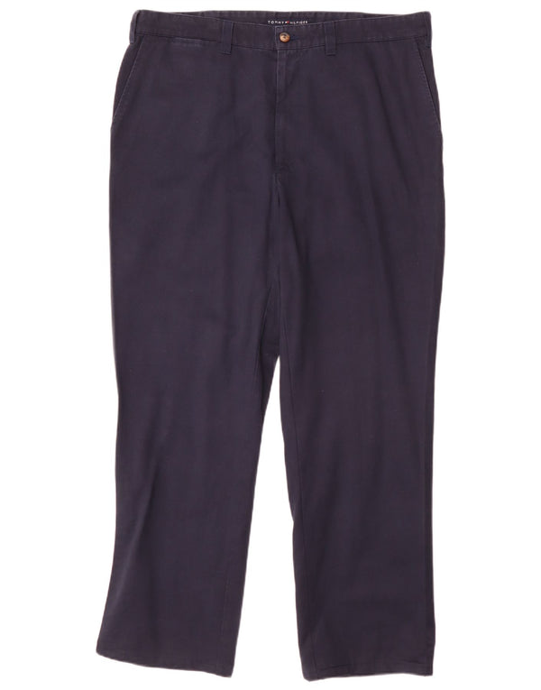Pantaloni chino drepți pentru bărbați Tommy Hilfiger W38 L32 bumbac bleumarin
