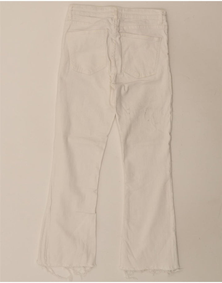 Blugi Zara Femei Crop Bootcut EU 38 Mici L28 L26 Bumbac alb