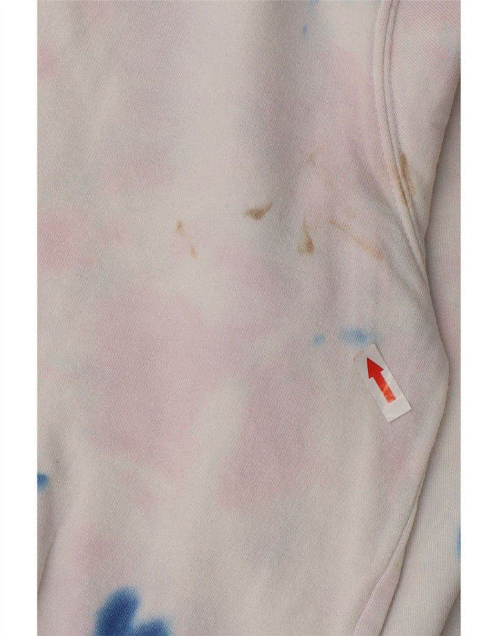 Pulover cu grafic pentru femei Ellesse UK 12, bumbac Tie Dye alb mediu