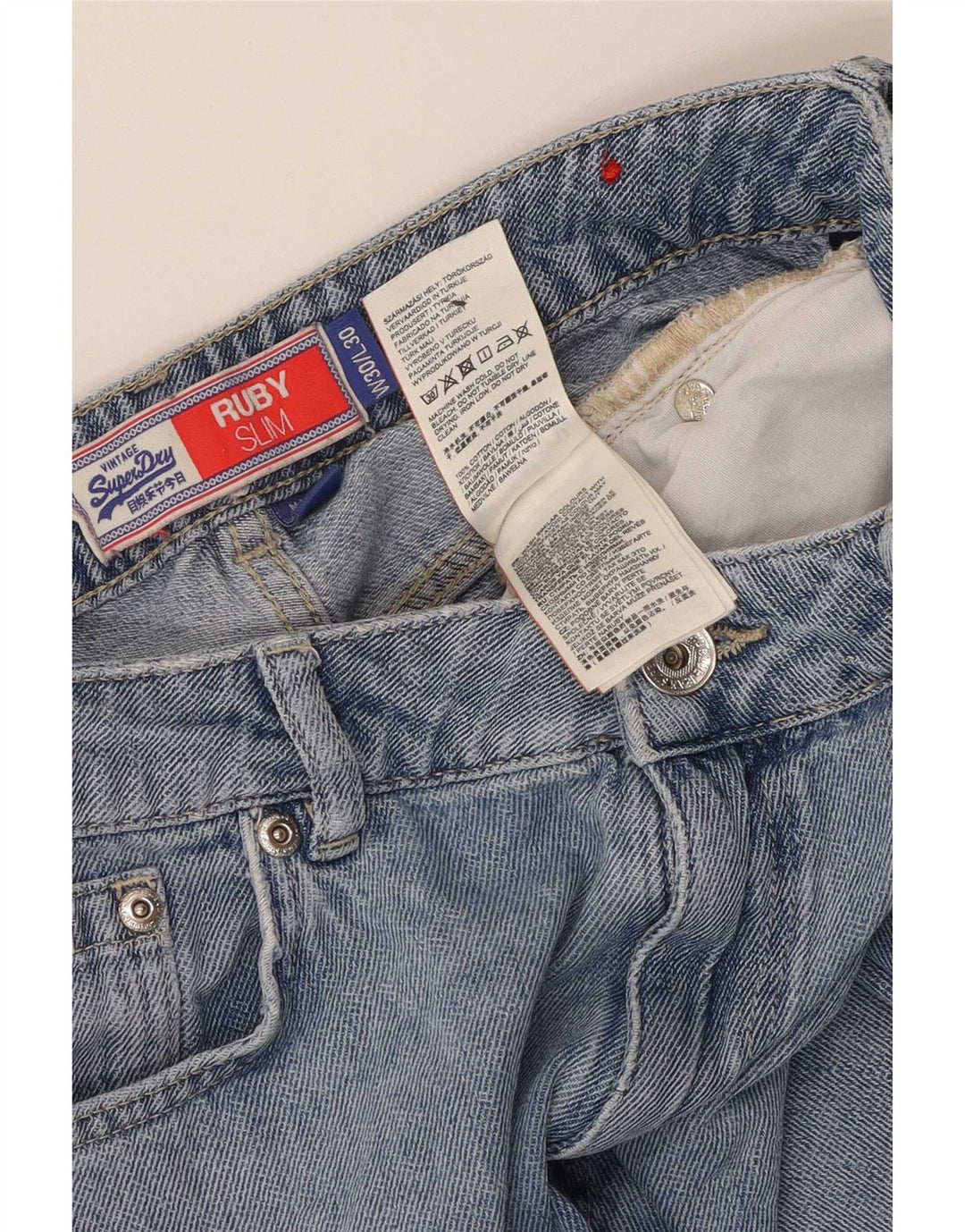 Blugi Capri Superdry Ruby Slim pentru bărbați W30 L23 Bumbac albastru