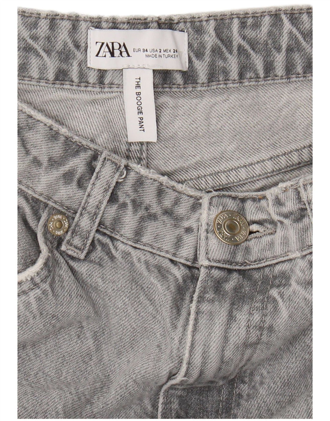 ZARA Womens Loose Jeans EU 34 2XS W24 L33 Grey