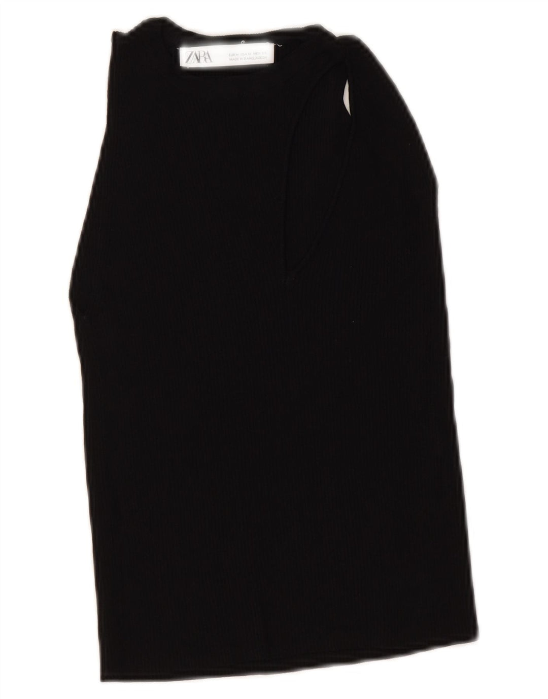 Top Vest Crop pentru Damă Zara UK 12 Medium Negru