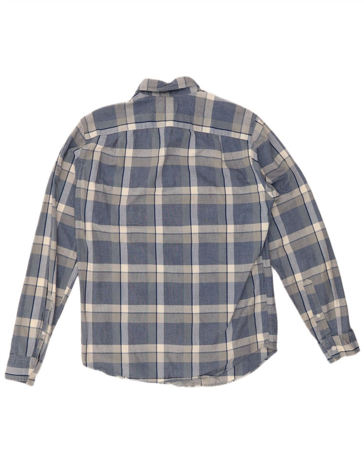 Cămașă clasică pentru bărbați J. CREW, bumbac cu carouri mici, albastre