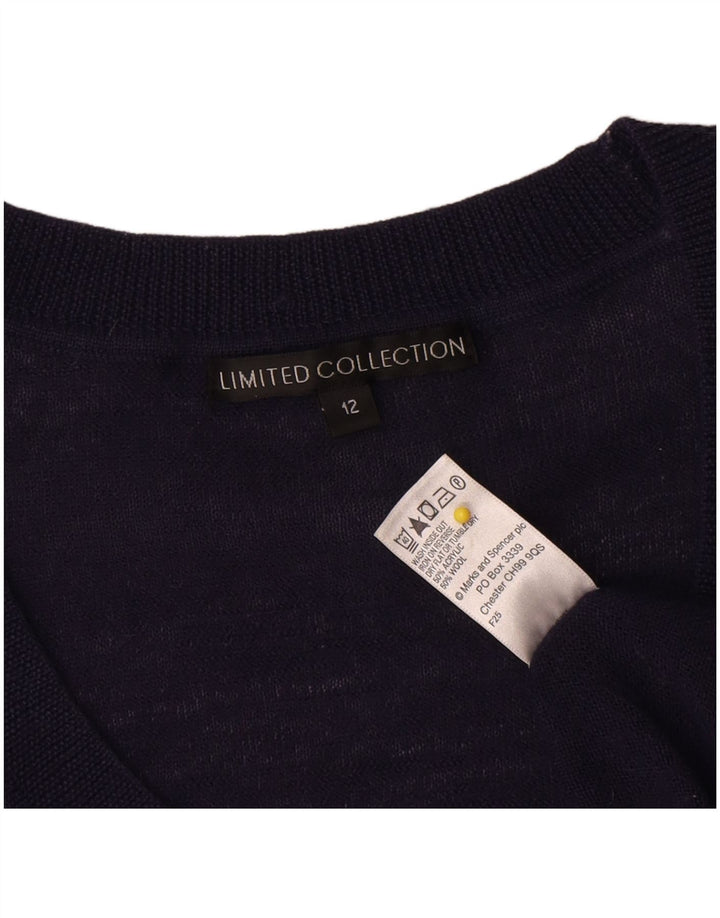 Pulover pentru femei Marks & Spencer cu decolteu cu barca UK 12 Medium Bleumarin