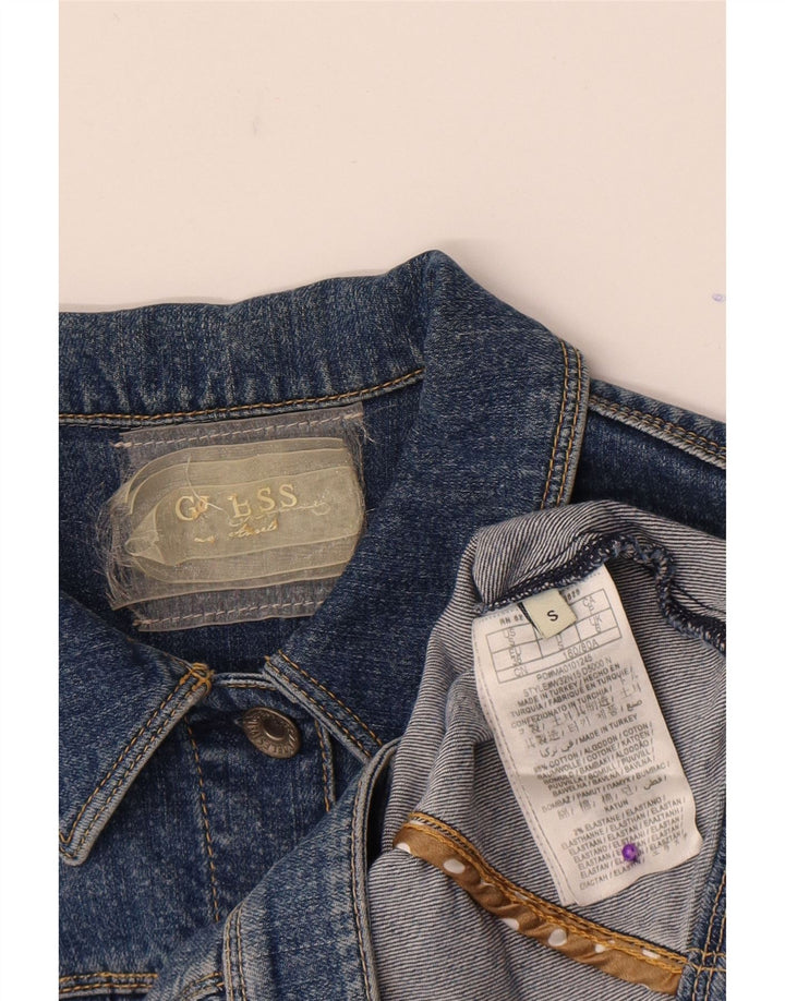 Jachetă Guess Crop Denim UK 6 XS Blue Bumbac