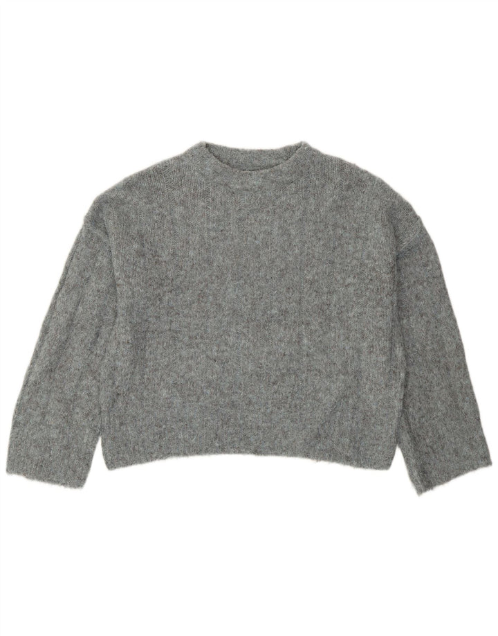 Topshop Pulover supradimensionat pentru femei cu decolteu triplu UK 6 XS poliester gri