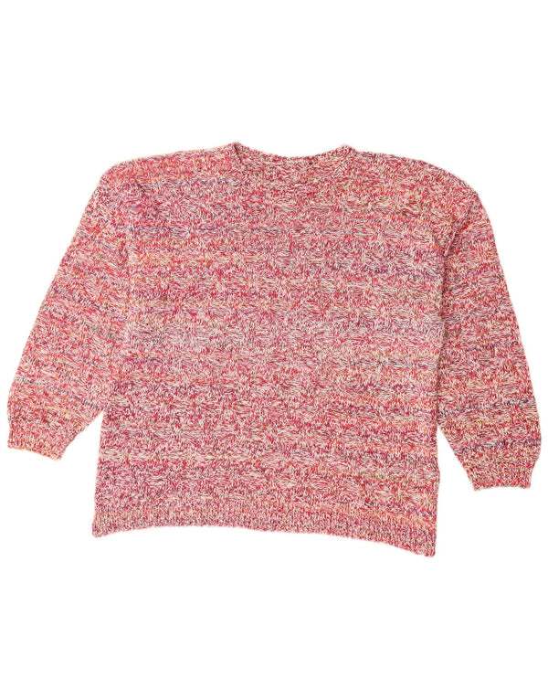 Pulover VINTAGE pentru damă cu gât de barcă, UK 18 XL, roz pete