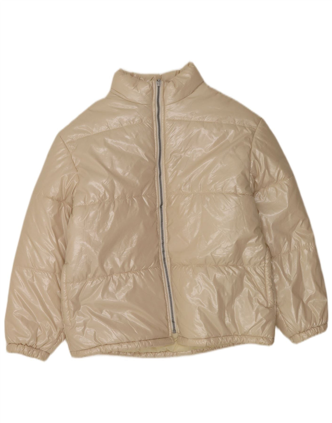 Jachetă căptușită Benetton pentru femei UK 18 XL Bej Poliamidă