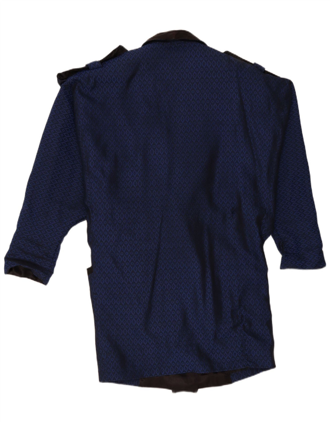 Palton dublu pentru femei vintage UK 16 mare bleumarin geometric