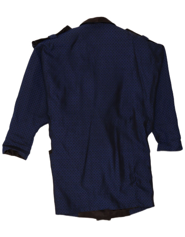 Palton dublu pentru femei vintage UK 16 mare bleumarin geometric