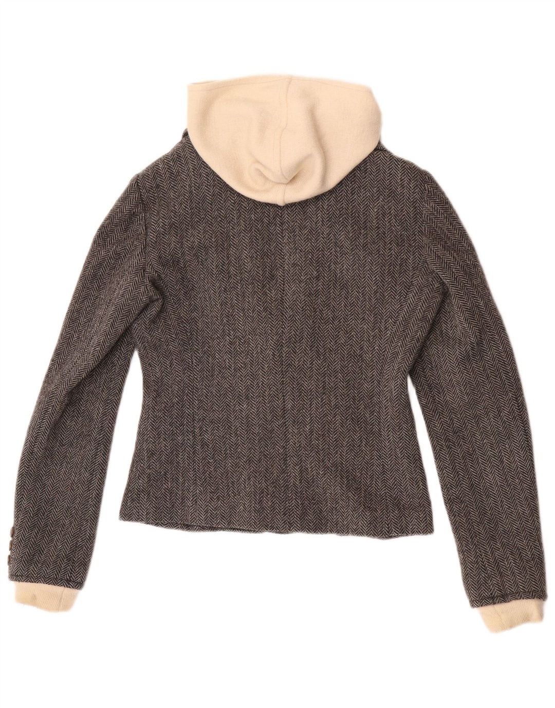 jachetă blazer cu glugă cu 1 buton pentru femei, UK 10, gri mic, în spinare