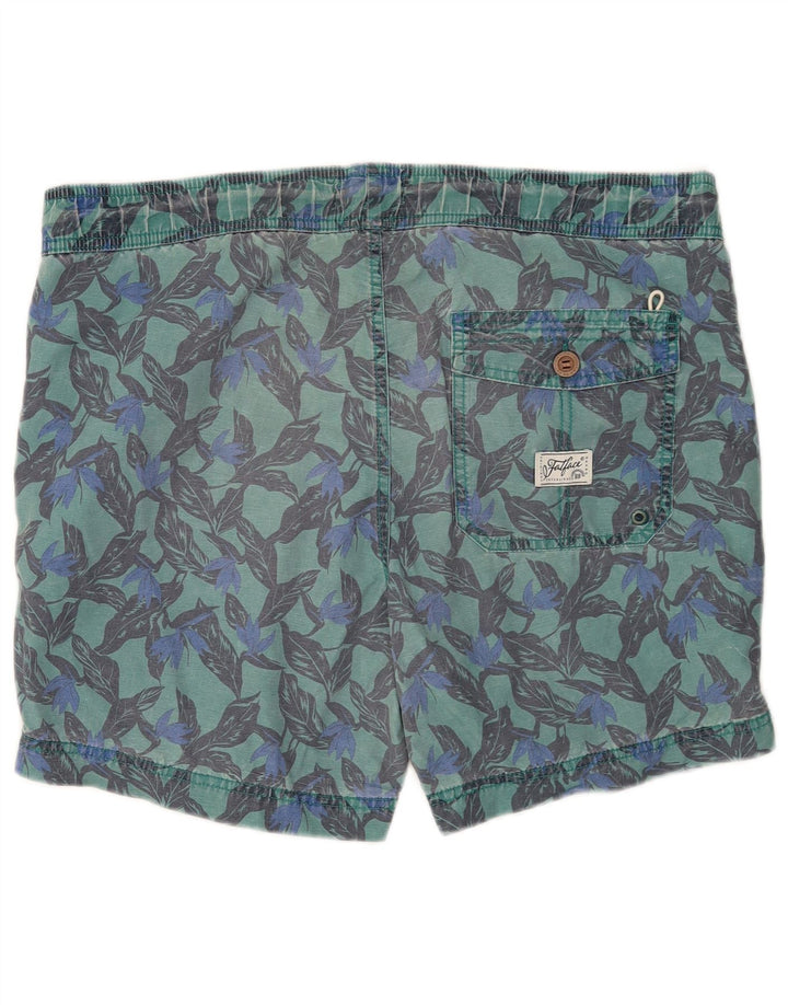 Pantaloni scurți de înot pentru bărbați Fat Face, bumbac geometric verde mediu