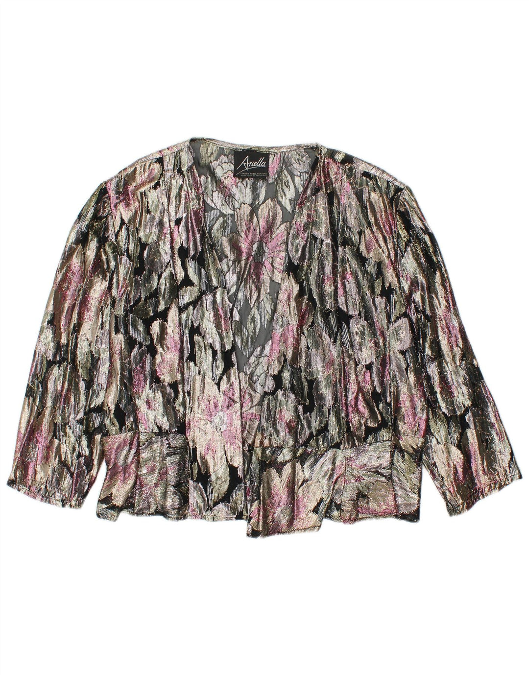 Top cardigan crop ARELLA pentru femei UK 16 mare, multicolor, floral