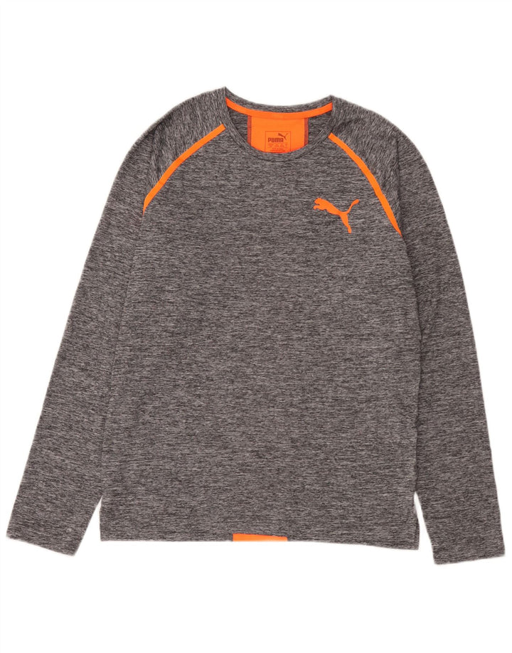 Top pentru bărbați Puma cu mânecă lungă, gri mic, color block
