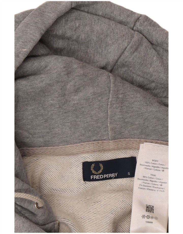 Pulover Fred Perry pentru bărbați, cu fermoar, bumbac, gri mic