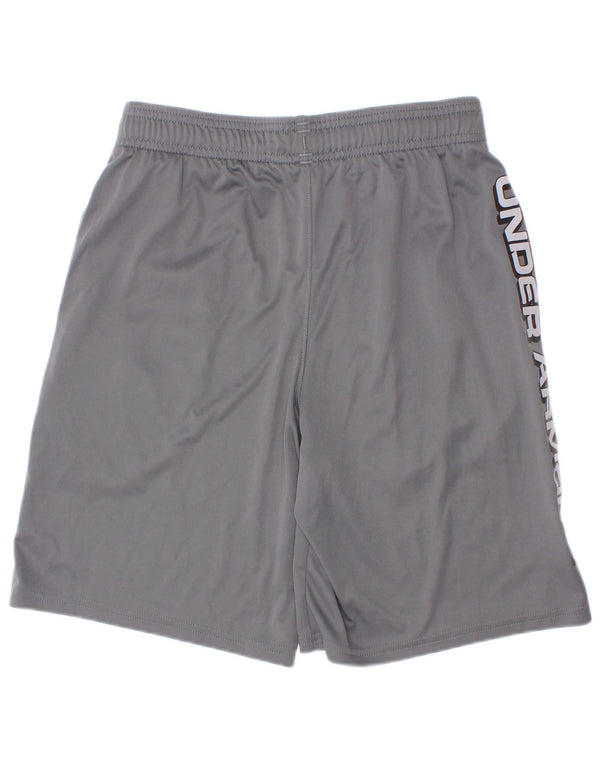 Pantaloni scurți sport grafic Under Armour pentru băieți 9-10 ani, poliester mediu gri