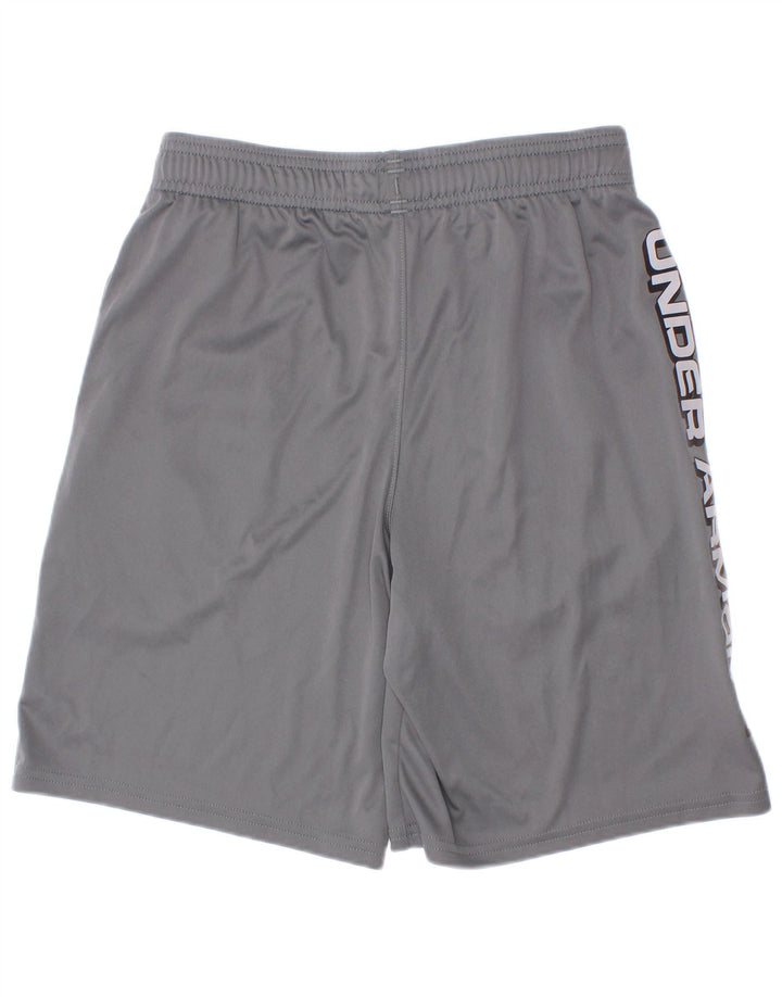 Pantaloni scurți sport grafic Under Armour pentru băieți 9-10 ani, poliester mediu gri