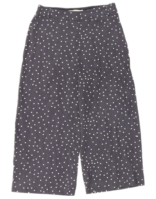 Pantaloni Capri Oasis pentru femei UK 10 Small W28 L21 bleumarin cu buline