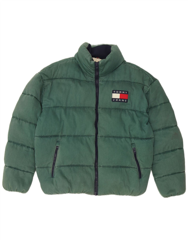 Jachetă căptușită pentru bărbați Tommy Hilfiger UK 38, bumbac verde mediu