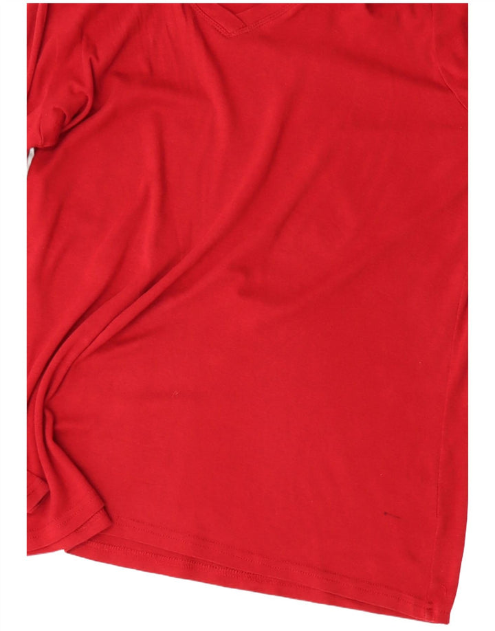Eddie Bauer Top pentru femei cu mânecă lungă UK 16, mare, roșu, bumbac