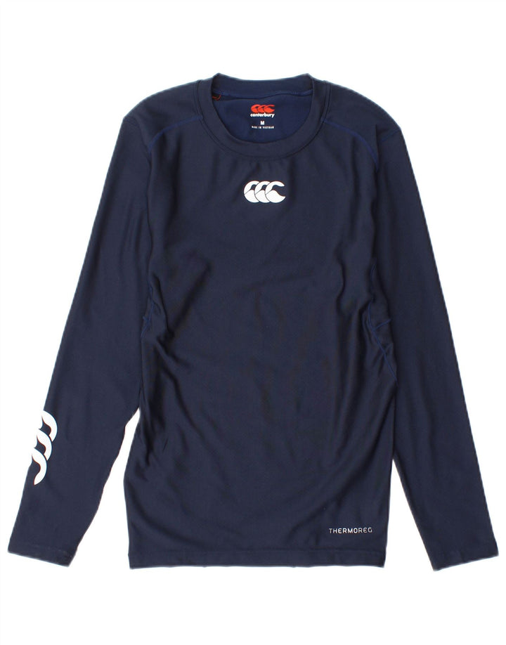 Top grafic Canterbury pentru femei cu mânecă lungă UK 12 Poliester mediu albastru bleumarin