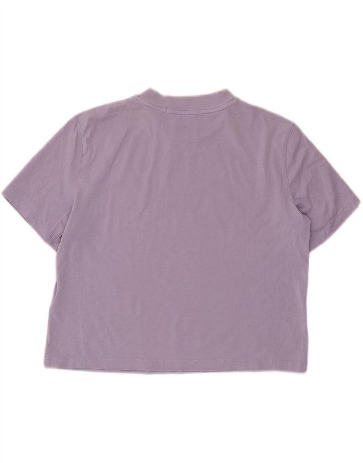 CALVIN KLEIN JEANS Tricou crop pentru femei Top UK 10 Bumbac violet mic