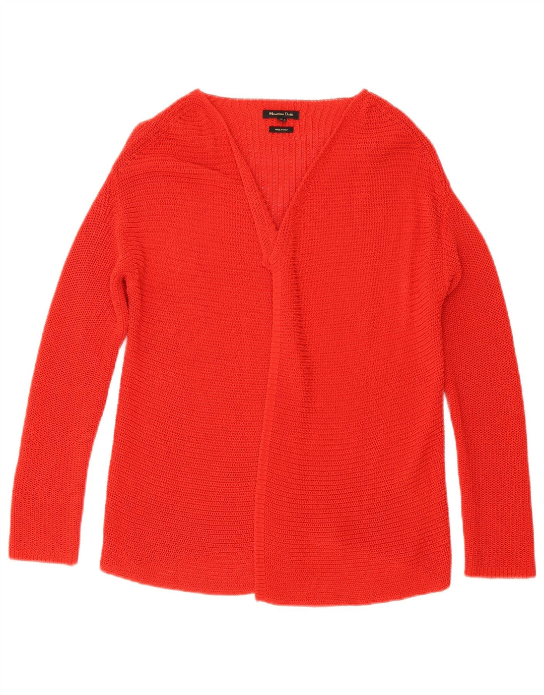 Pulover cardigan deschis pentru femei Massimo Dutti UK 10 Bumbac roșu mic