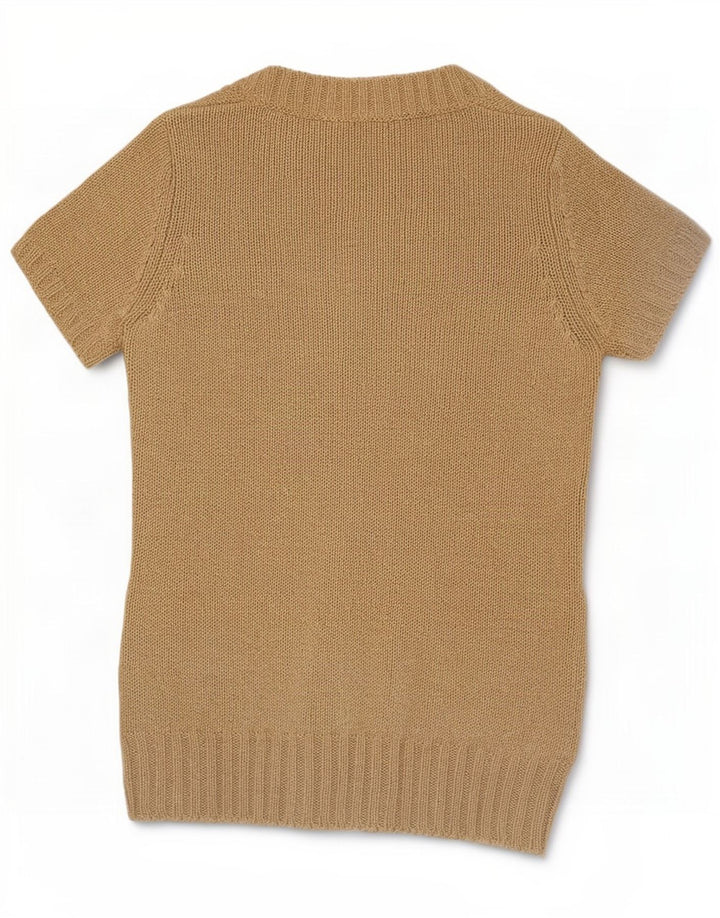 Massimo Dutti Womens Vest Tank Top UK 10 Small Khaki Rayon