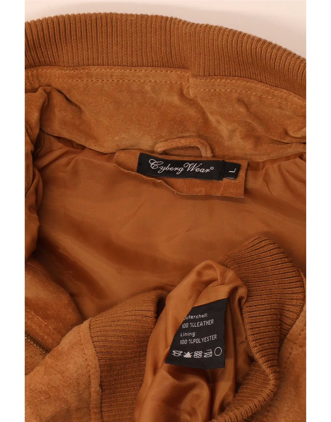 Jachetă vintage pentru femei crop din piele intoarsa UK 14, mare, bej