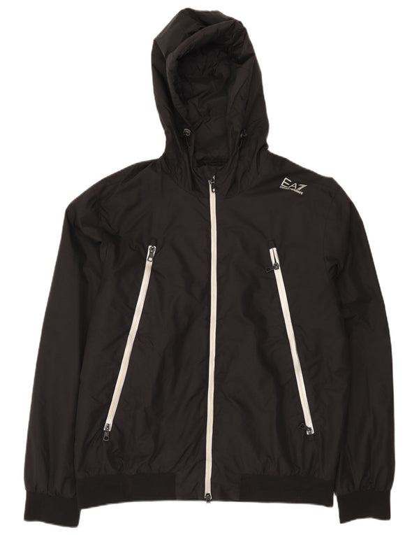 Jachetă de ploaie cu glugă pentru bărbați Emporio Armani UK 42 XL Poliamidă neagră