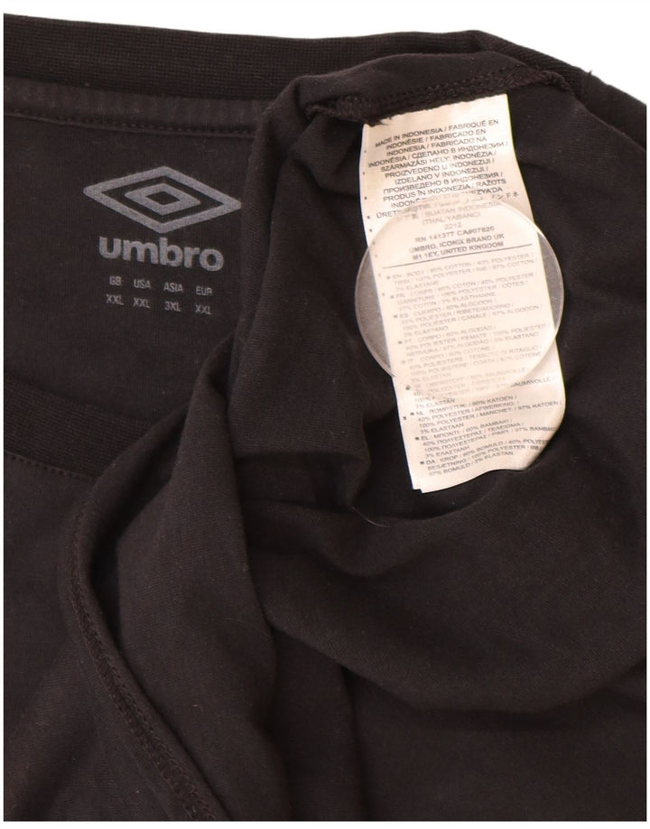 Tricou grafic pentru bărbați UMBRO Top 2XL, bumbac negru color bloc