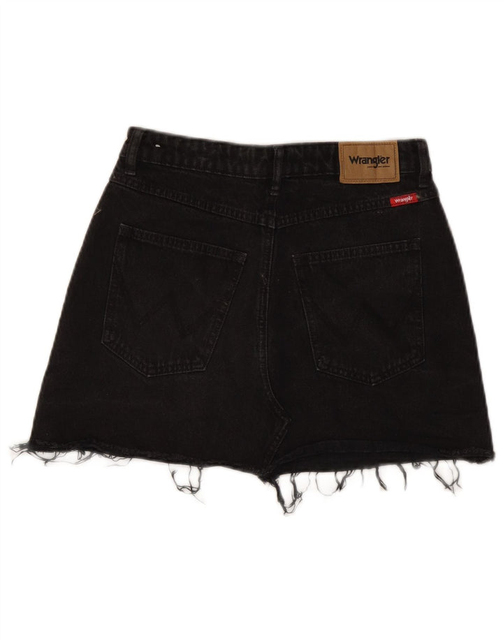 Fusta mini denim Wrangler pentru femei US 9 Medium W27 bumbac negru
