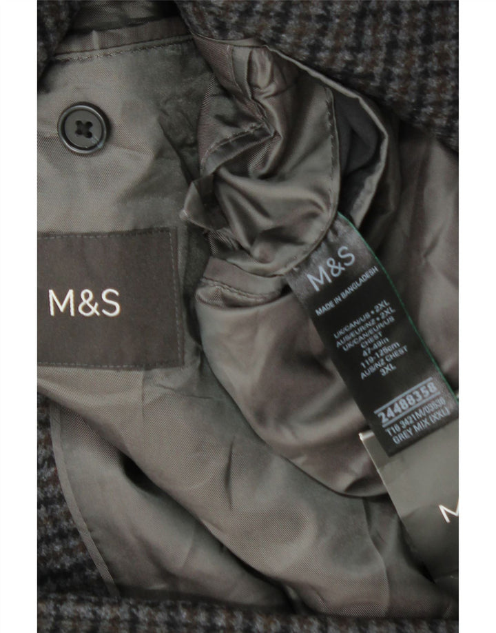 Palton pentru bărbați Marks & Spencer UK 44 2XL Lână gri Houndstooth