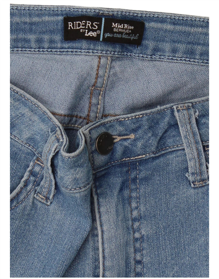 Pantaloni scurți din blugi Lee Riders pentru femei cu talie medie W30, albastru mediu